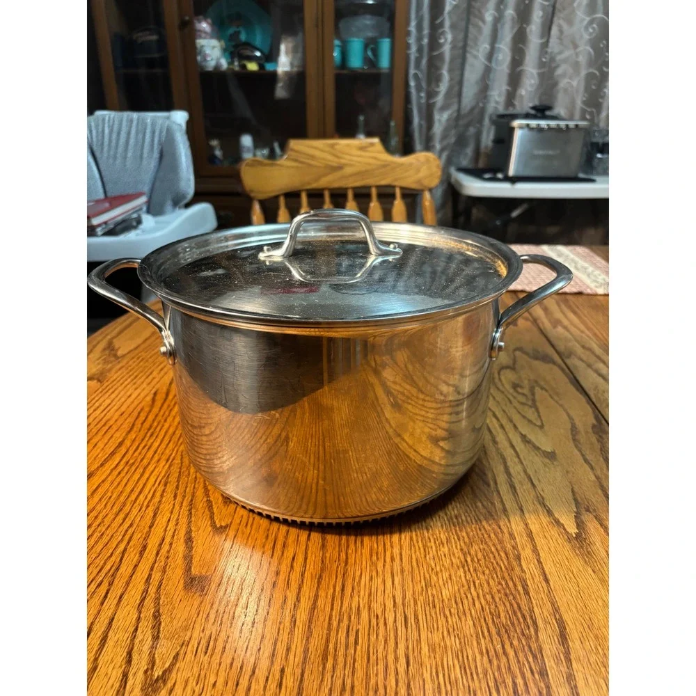 Williams Sonoma Stainless Steel Stock‎ Pot Dutch Oven Rapid Boil With Lid